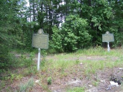 John Houstoun McIntosh Marker, shares location, at wagon entrance with Rice Hope Marker image. Click for full size.