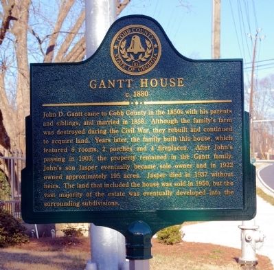 Gantt House Marker. Click for full size. Gantt House Marker image. Click for full size.