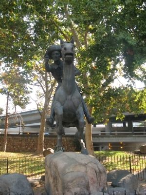 Front View of the Pony Express Statue image. Click for full size.