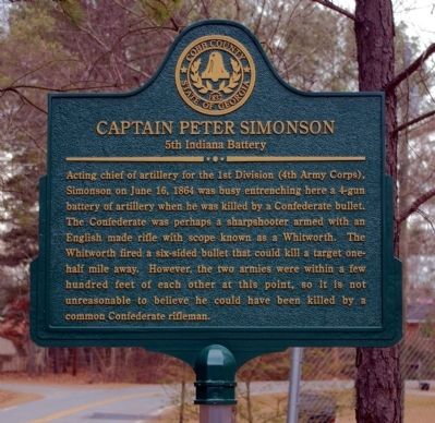 Captain Peter Simonson Marker image. Click for full size.