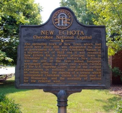 New Echota Marker. Click for full size. New Echota Marker image. Click for full size.