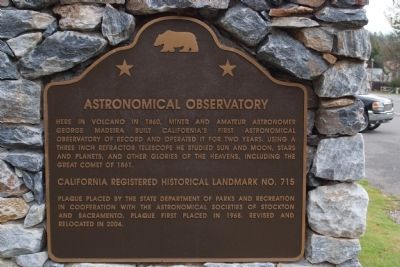 Astronomical Observatory Marker. Click for full size. Astronomical Observatory Marker image. Click for full size.