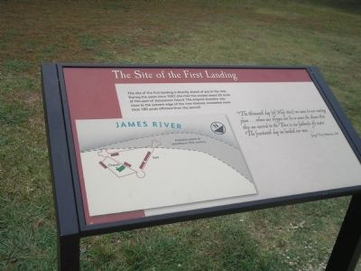 The Site of the First Landing Marker image. Click for full size.