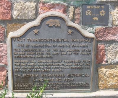 First Transcontinental Railroad Marker image. Click for full size.