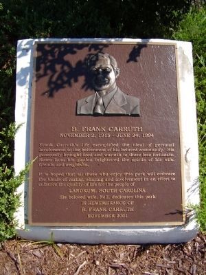 B. Frank Carruth Marker. Click for full size. B. Frank Carruth Marker image. Click for full size.