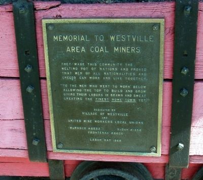 Memorial To Westville Area Coal Miners Marker image. Click for full size.