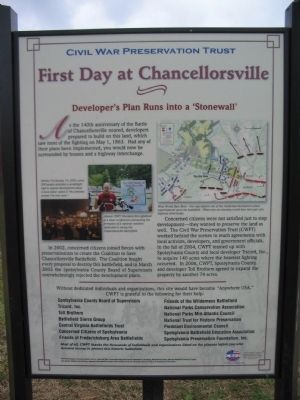First Day at Chancellorsville <br>Developer's Plan Runs into a "Stonewall" image. Click for full size.