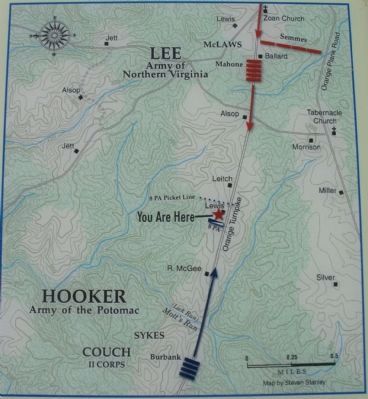First Day at Chancellorsville Map image. Click for full size.