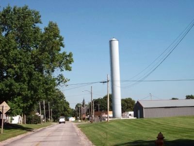 Looking East as you Enter Indianola - - Water "Stand Pipe" image. Click for full size.