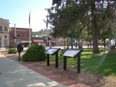 McGrew / Hood Grist Mill and Jackson County Courthouse Markers image. Click for full size.