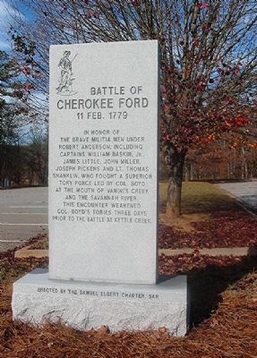 Battle of Cherokee Ford Marker image. Click for full size.