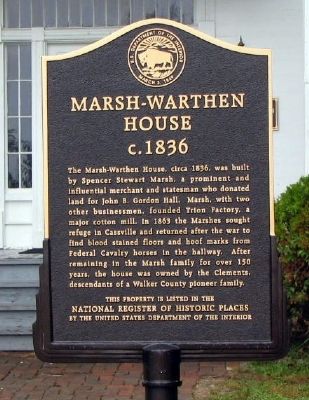 Marsh-Warthen House Marker. Click for full size. Marsh-Warthen House Marker image. Click for full size.
