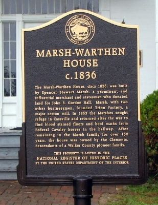Marsh-Warthen House Marker image. Click for full size.