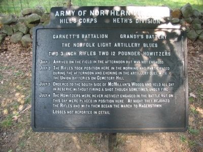 Garnett's Battalion - Grandy's Battery Tablet image. Click for full size.