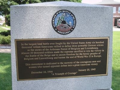 Veterans of the Battle of the Bulge Marker. Click for full size. Veterans of the Battle of the Bulge Marker image. Click for full size.