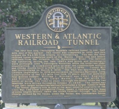 Western & Atlantic Railroad Tunnel Marker image. Click for full size.