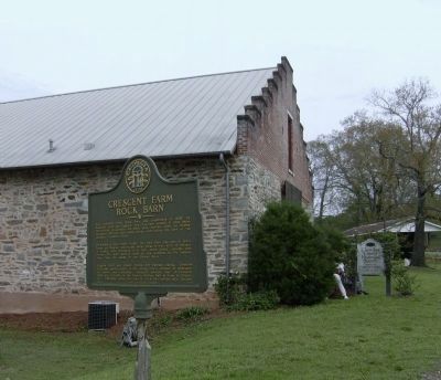Crescent Farm Rock Barn and Marker image. Click for full size.