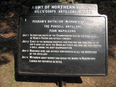 Pegram's Battalion - McGraw's Battery Tablet image. Click for full size.