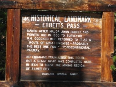 Ebbetts Pass Marker. Click for full size. Ebbetts Pass Marker image. Click for full size.