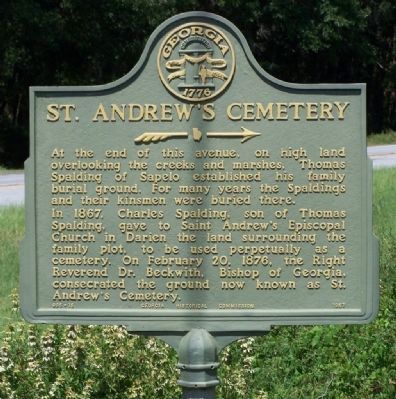 St. Andrew's Cemetery Marker image. Click for full size.