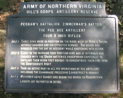 Pegram's Battalion - Zimmerman's Battery Tablet image. Click for full size.