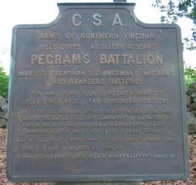 Pegram's Battalion Tablet. Click for full size. Pegram's Battalion Tablet image. Click for full size.