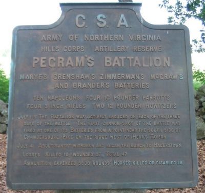 Pegram's Battalion Tablet image. Click for full size.