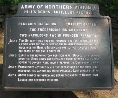 Pegram's Battalion - Marye's Battery Tablet image. Click for full size.