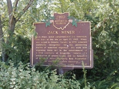 Jack Miner Marker. Click for full size. Jack Miner Marker image. Click for full size.