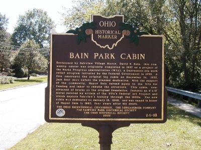Bain Park Cabin Marker image. Click for full size.