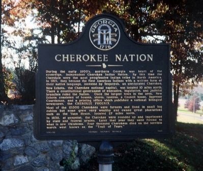 Cherokee Nation Marker as originally erected in another part of the Rest Area. image. Click for full size.
