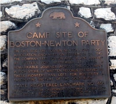 Camp Site of Boston-Newton Party Marker image. Click for full size.