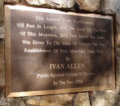 Fort Mountain State Park Marker. Click for full size. Fort Mountain State Park Marker image. Click for full size.