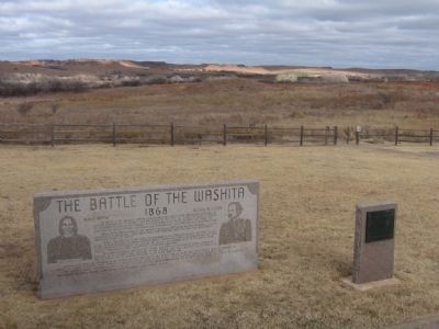The Battle of the Washita Marker and Washita Battlefield National Historic Landmark Marker image. Click for full size.
