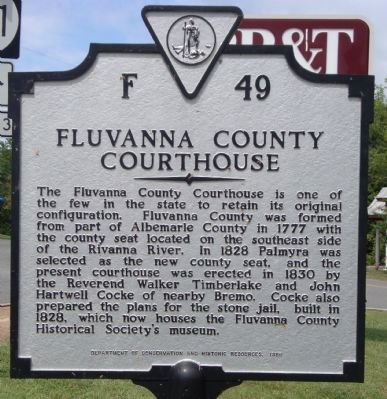 Fluvanna County Courthouse Marker. Click for full size. Fluvanna County Courthouse Marker image. Click for full size.