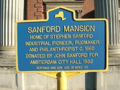Sanford Mansion Marker - Amsterdam, New York image. Click for full size.