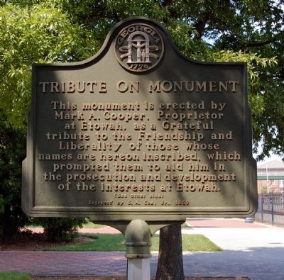 Tribute on Monument Marker image. Click for full size.