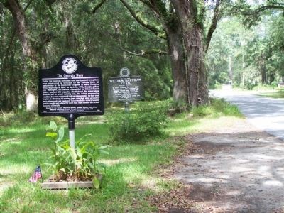 The Georgia Navy Marker, shares location with a William Bartram Trails Marker image. Click for full size.