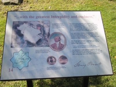 "
with the greatest Intrepidity and coolness." Marker. Click for full size. "
with the greatest Intrepidity and coolness." Marker image. Click for full size.