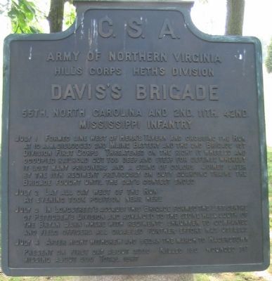 Davis's Brigade Tablet. Click for full size. Davis's Brigade Tablet image. Click for full size.