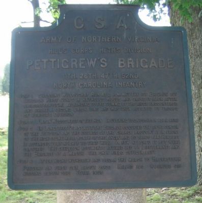 Pettigrew's Brigade Tablet image. Click for full size.
