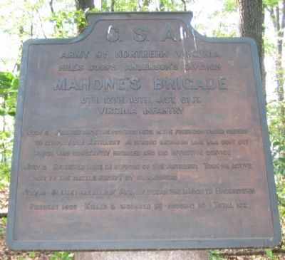 Mahone's Brigade Tablet image. Click for full size.