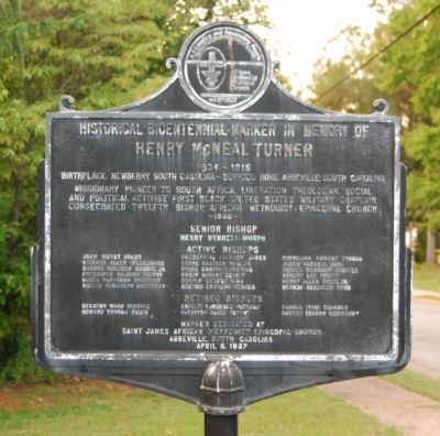 Henry McNeal Turner Marker. Click for full size. Henry McNeal Turner Marker image. Click for full size.