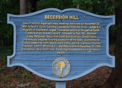 Secession Hill Marker. Click for full size. Secession Hill Marker image. Click for full size.
