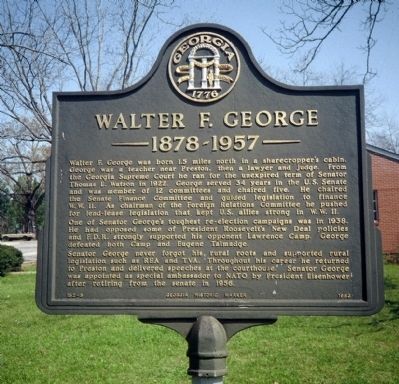 Walter F. George Marker image. Click for full size.