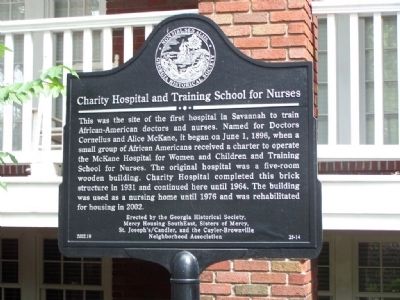 Charity Hospital and Training School for Nurses Marker image. Click for full size.