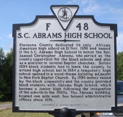 S. C. Abrams High School Marker image. Click for full size.
