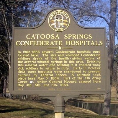 Catoosa Springs Confederate Hospitals Marker image. Click for full size.