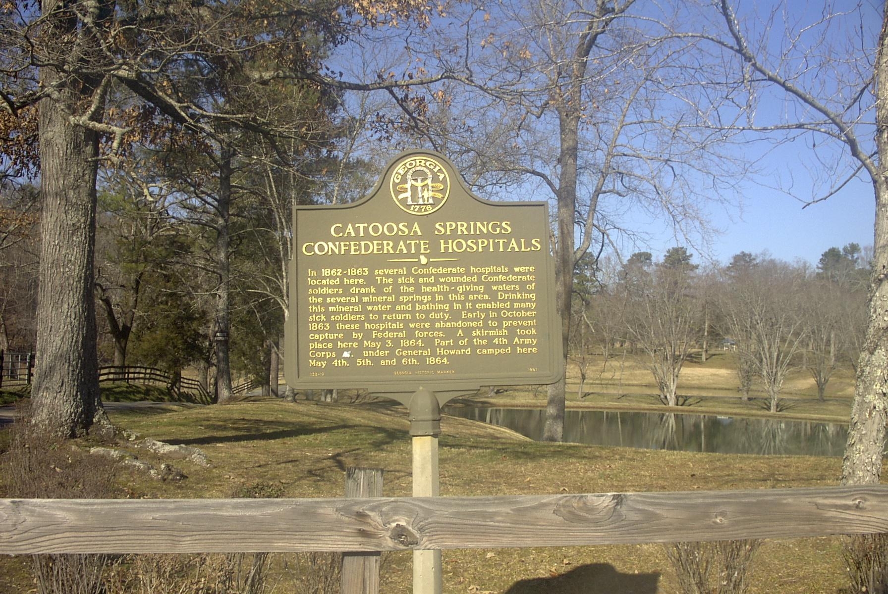 Catoosa Springs Confederate Hospitals Marker and Springs