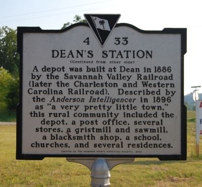 Dean / Dean's Station Marker - Dean's Station Side. Click for full size. Dean / Dean's Station Marker - Dean's Station Side image. Click for full size.